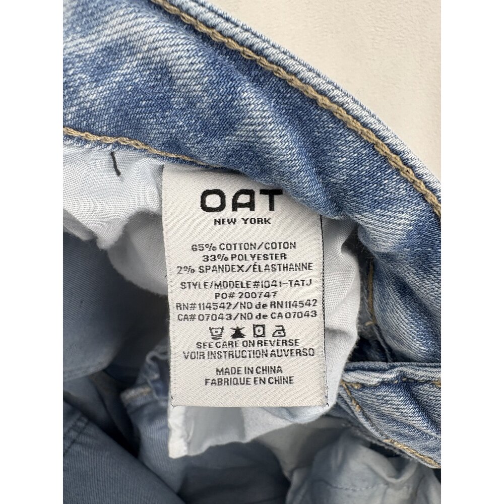 Oat Wide Leg Jeans Size 2 Light Wash Raw Hem - Picture 5 of 12